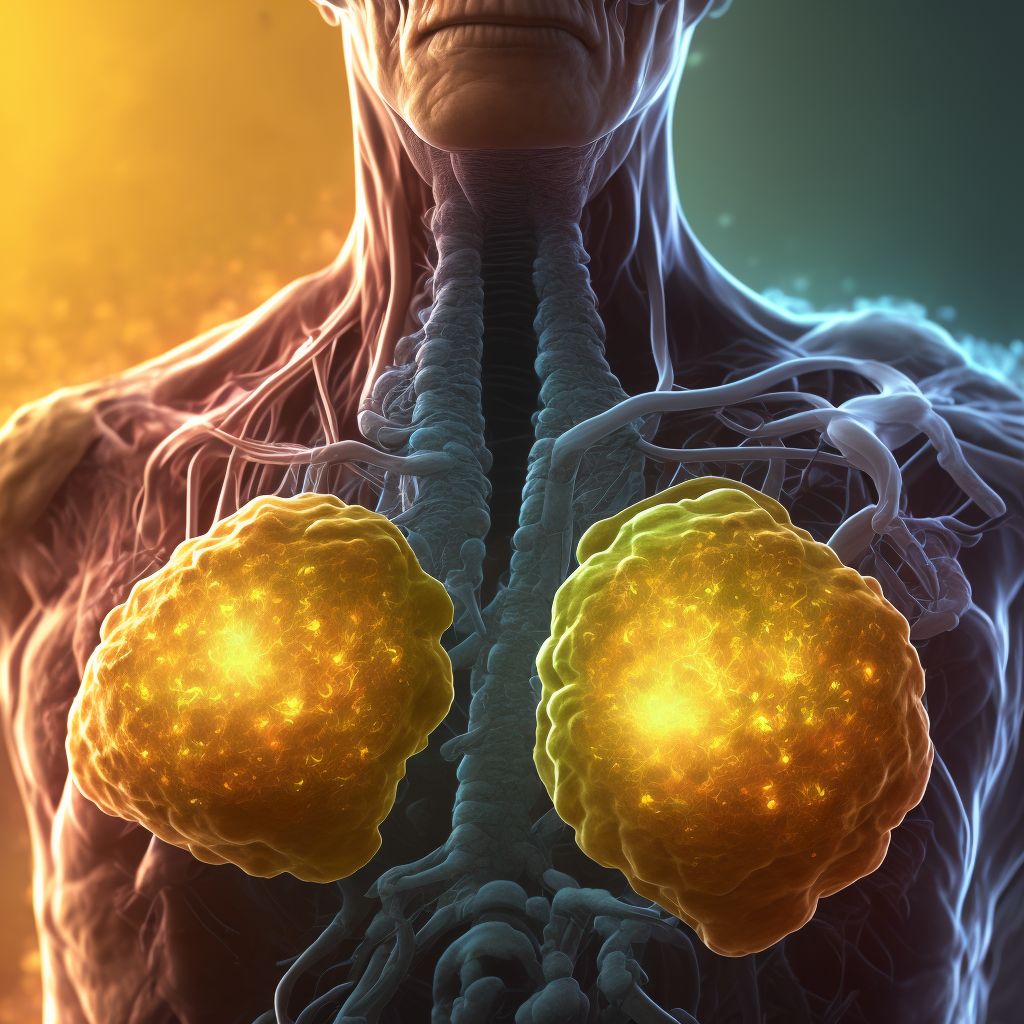 Mycosis fungoides, intrathoracic lymph nodes digital illustration