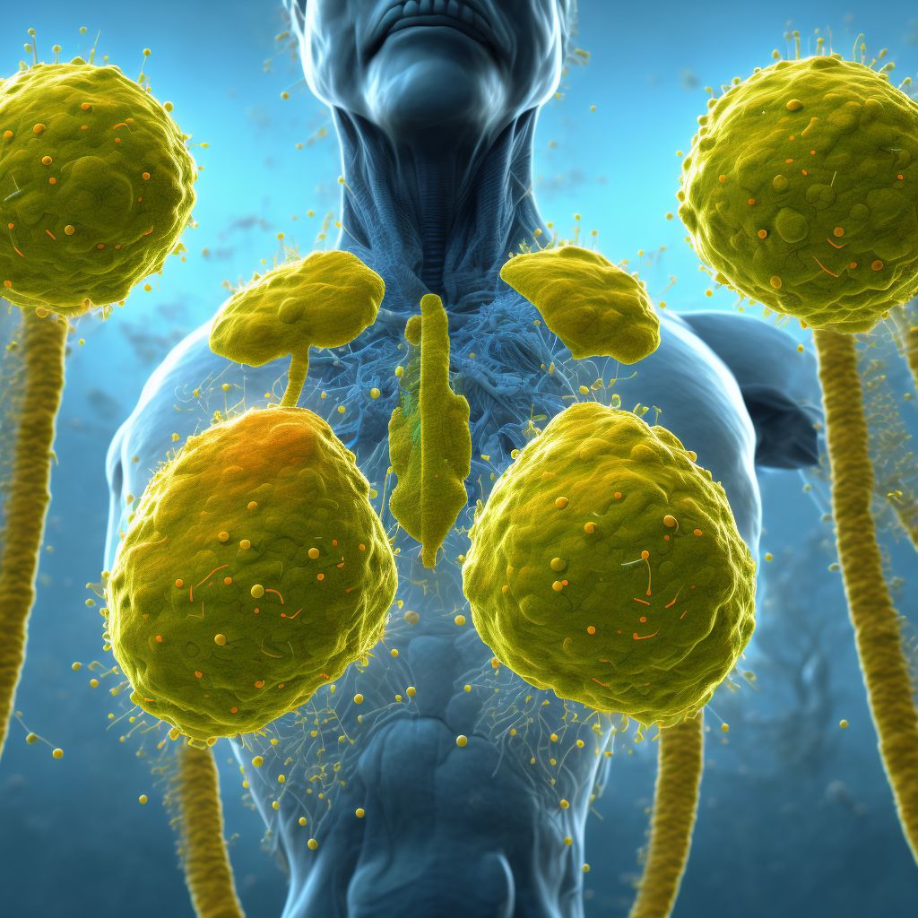 Peripheral T-cell lymphoma, not elsewhere classified, intra-abdominal lymph nodes digital illustration