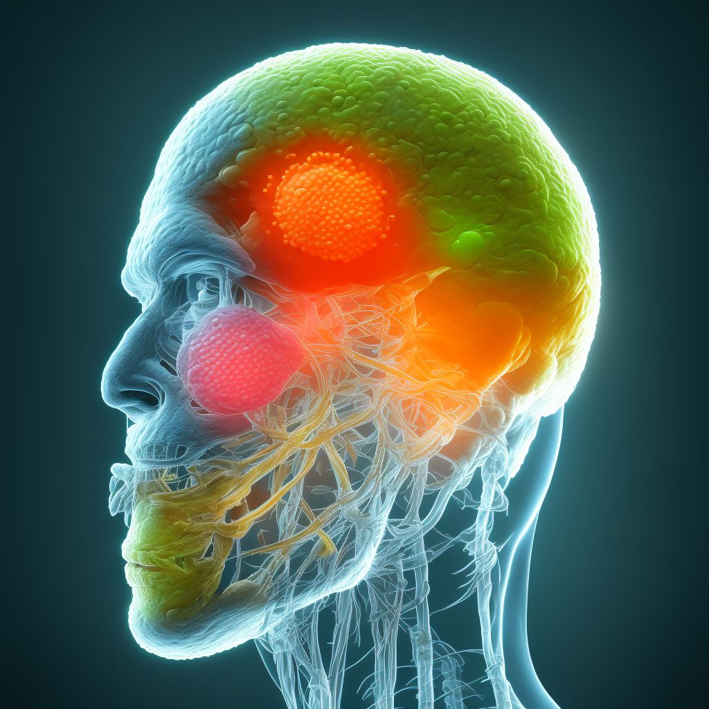 Cutaneous T-cell lymphoma, unspecified lymph nodes of head, face, and neck digital illustration