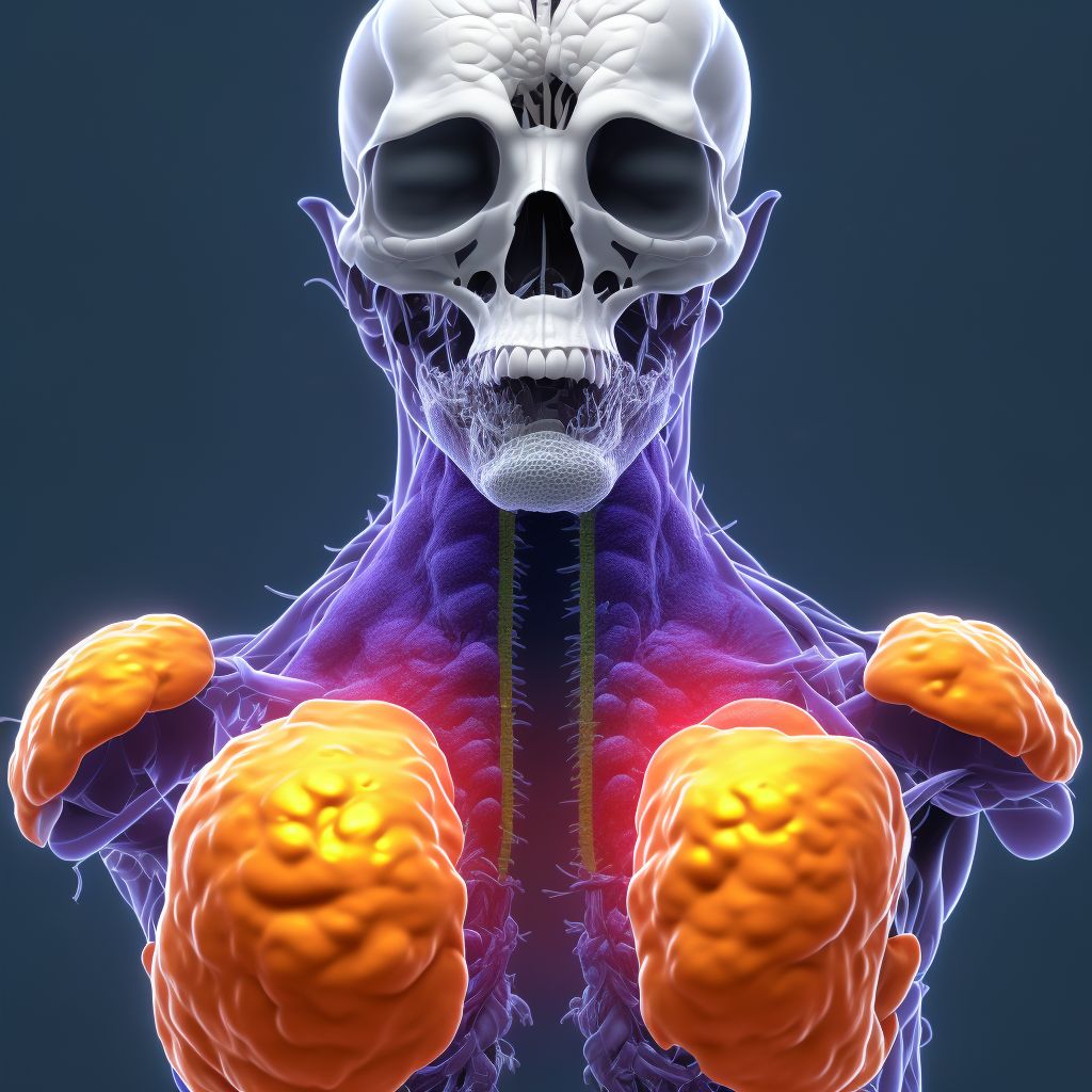 Mediastinal (thymic) large B-cell lymphoma, lymph nodes of head, face, and neck digital illustration