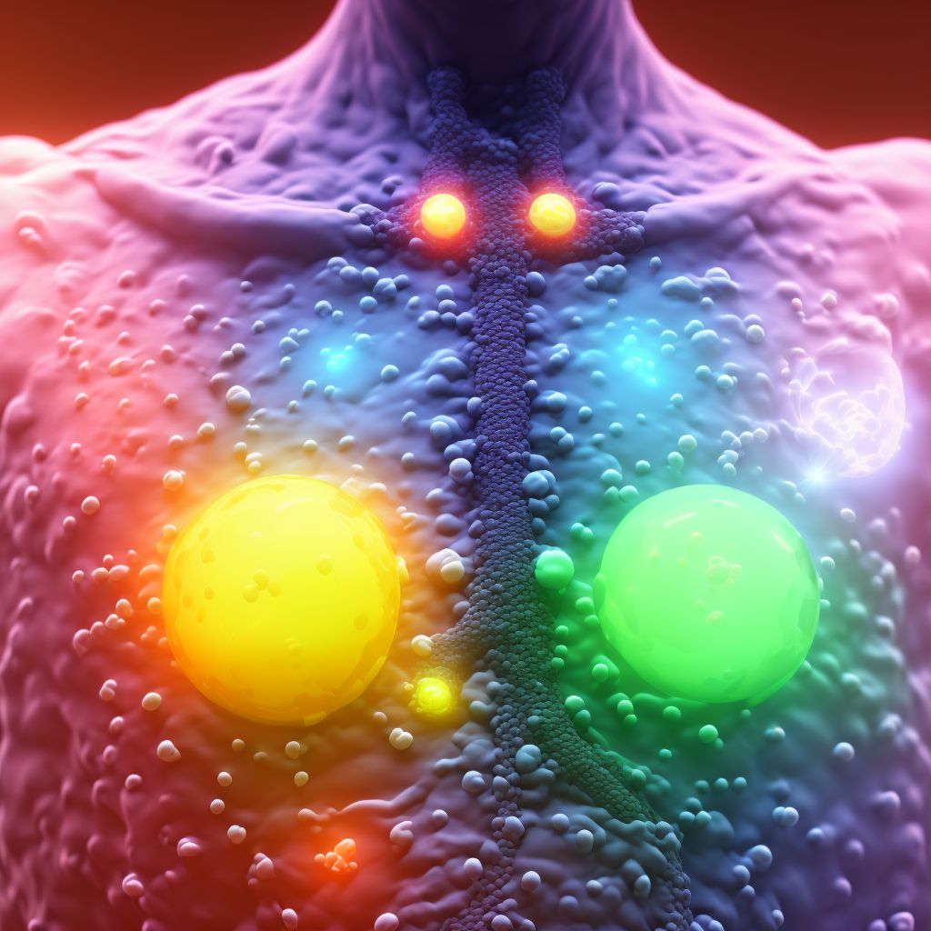 Mediastinal (thymic) large B-cell lymphoma, intra-abdominal lymph nodes digital illustration