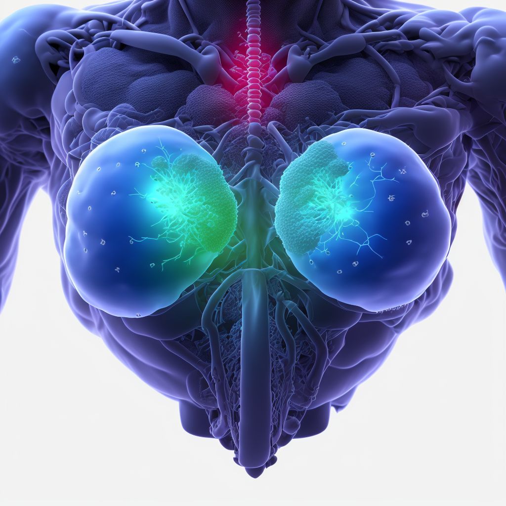 Mediastinal (thymic) large B-cell lymphoma, intrapelvic lymph nodes digital illustration