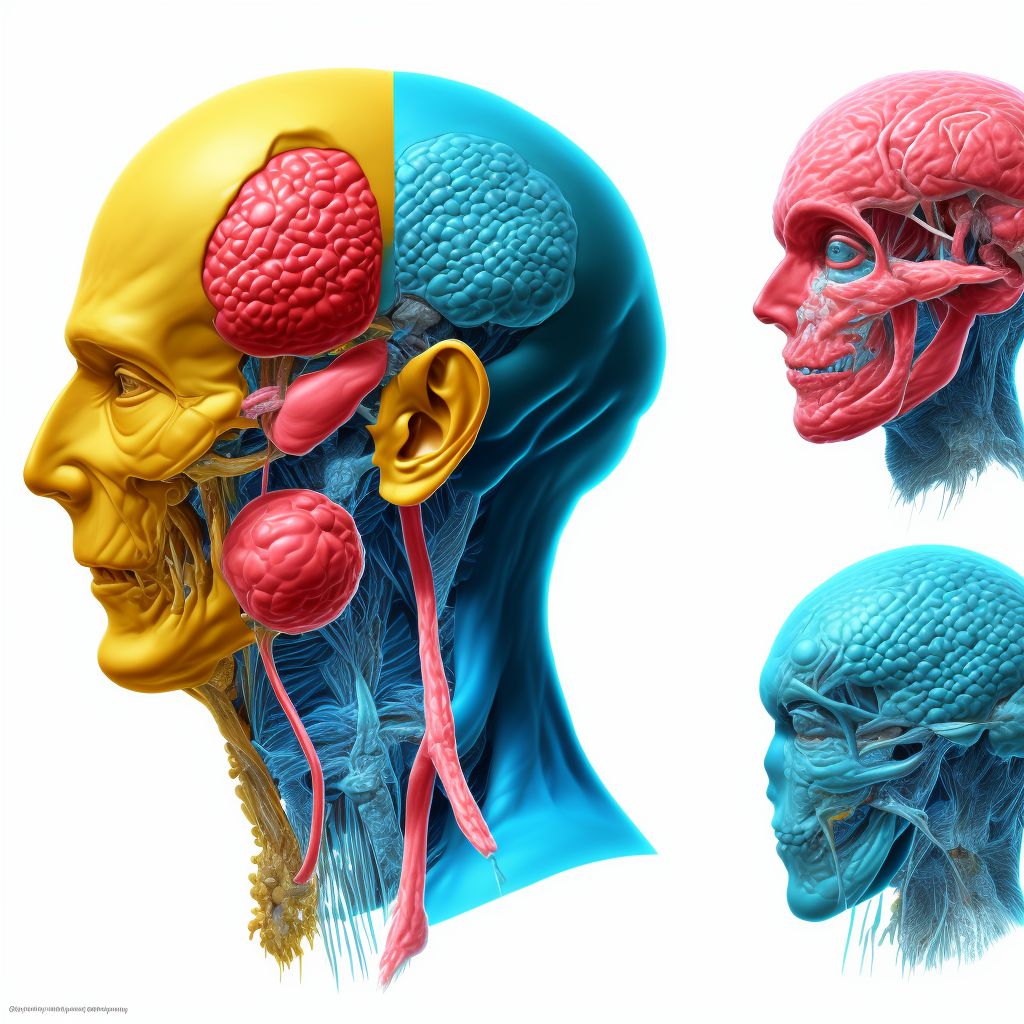 Other specified types of non-Hodgkin lymphoma, lymph nodes of head, face, and neck digital illustration