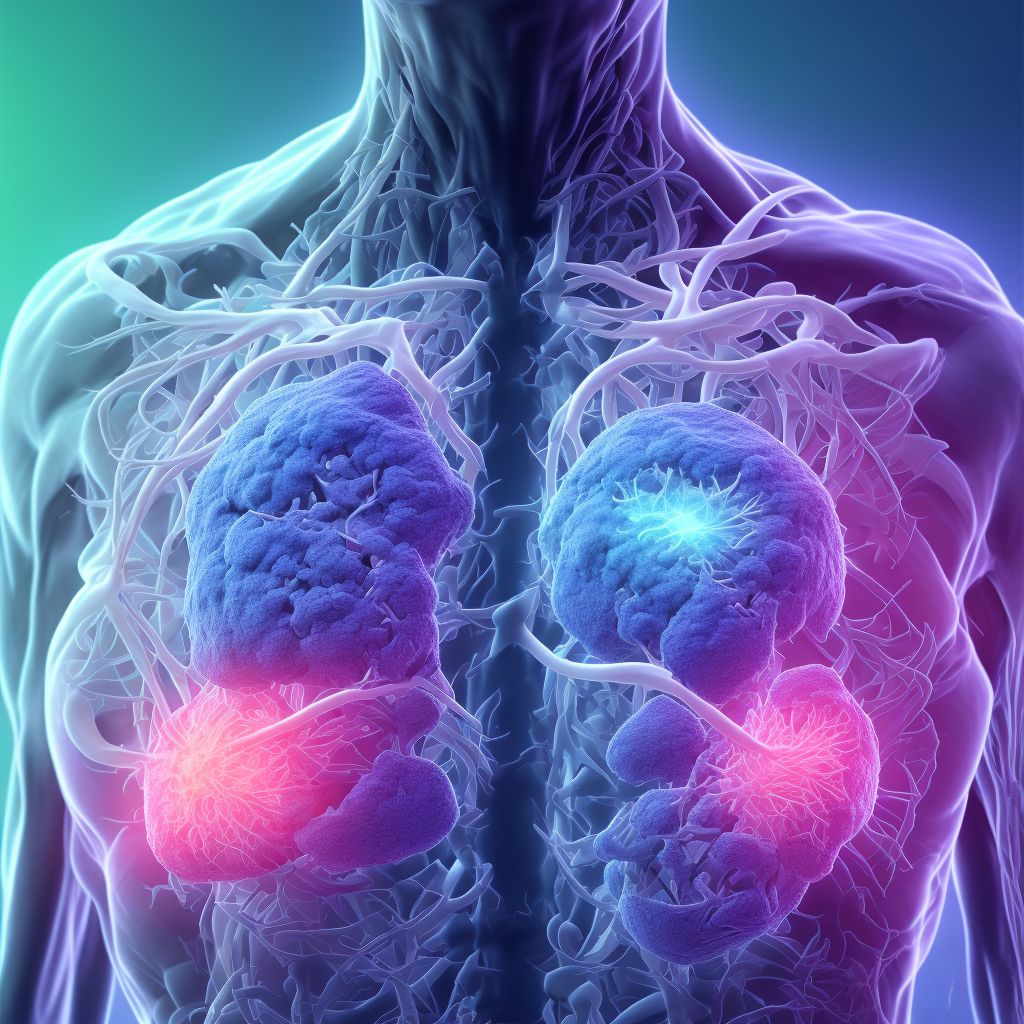 Other specified types of non-Hodgkin lymphoma, intrathoracic lymph nodes digital illustration