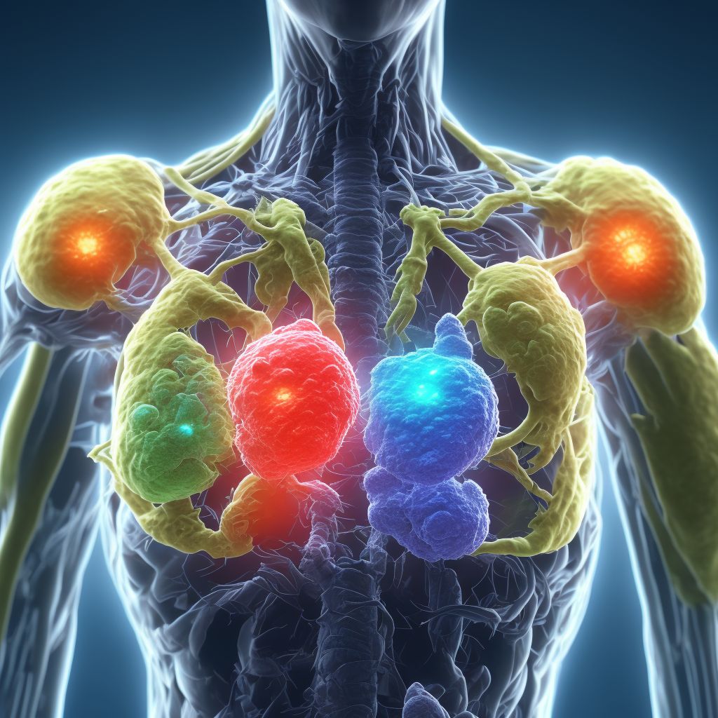 Non-Hodgkin lymphoma, unspecified, intrathoracic lymph nodes digital illustration