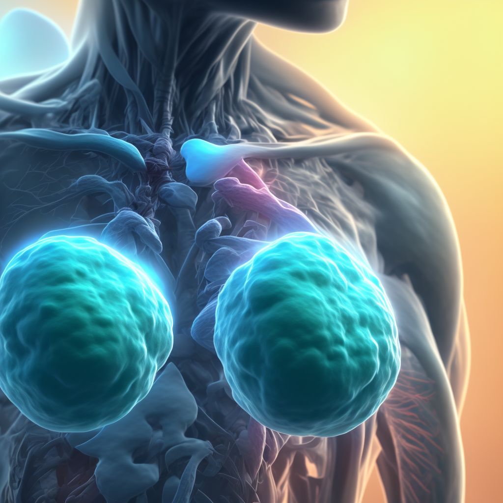 Lobular carcinoma in situ of left breast digital illustration