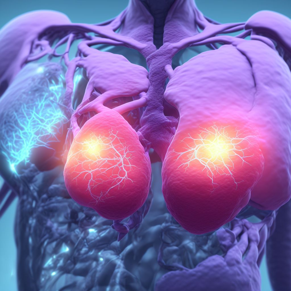 Intraductal carcinoma in situ of right breast digital illustration