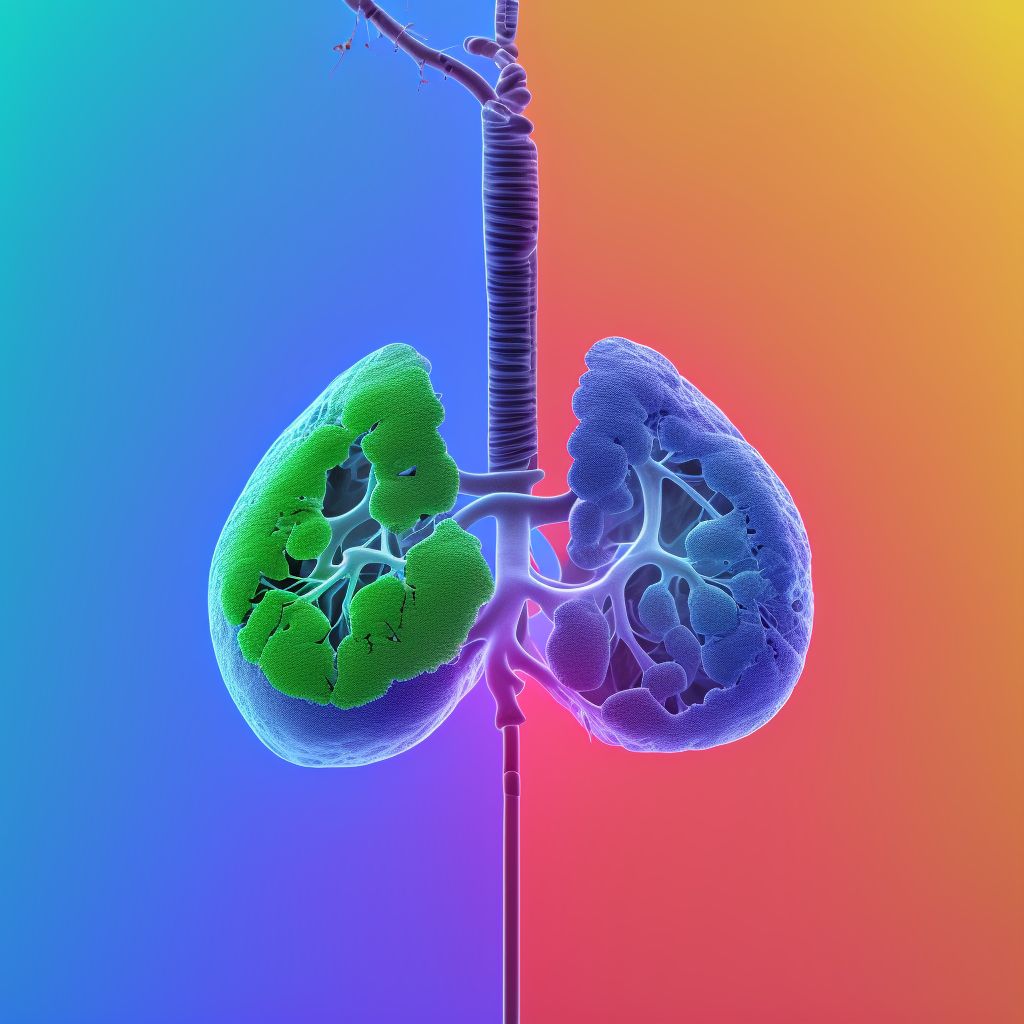 Benign neoplasm of right bronchus and lung digital illustration