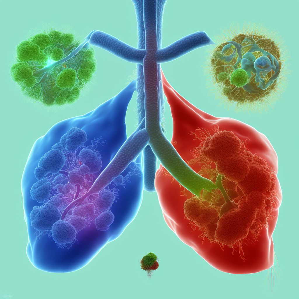 Benign neoplasm of left bronchus and lung digital illustration