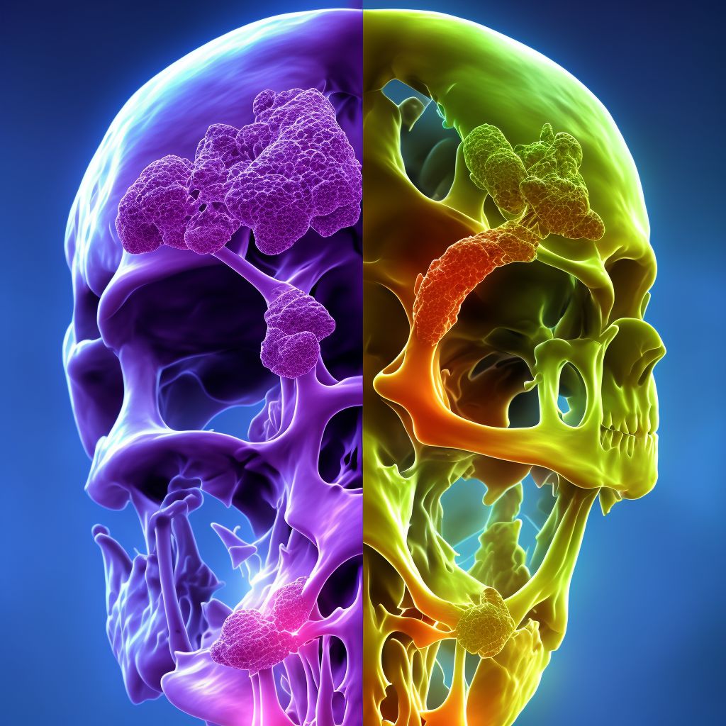 Benign neoplasm of scapula and long bones of left upper limb digital illustration