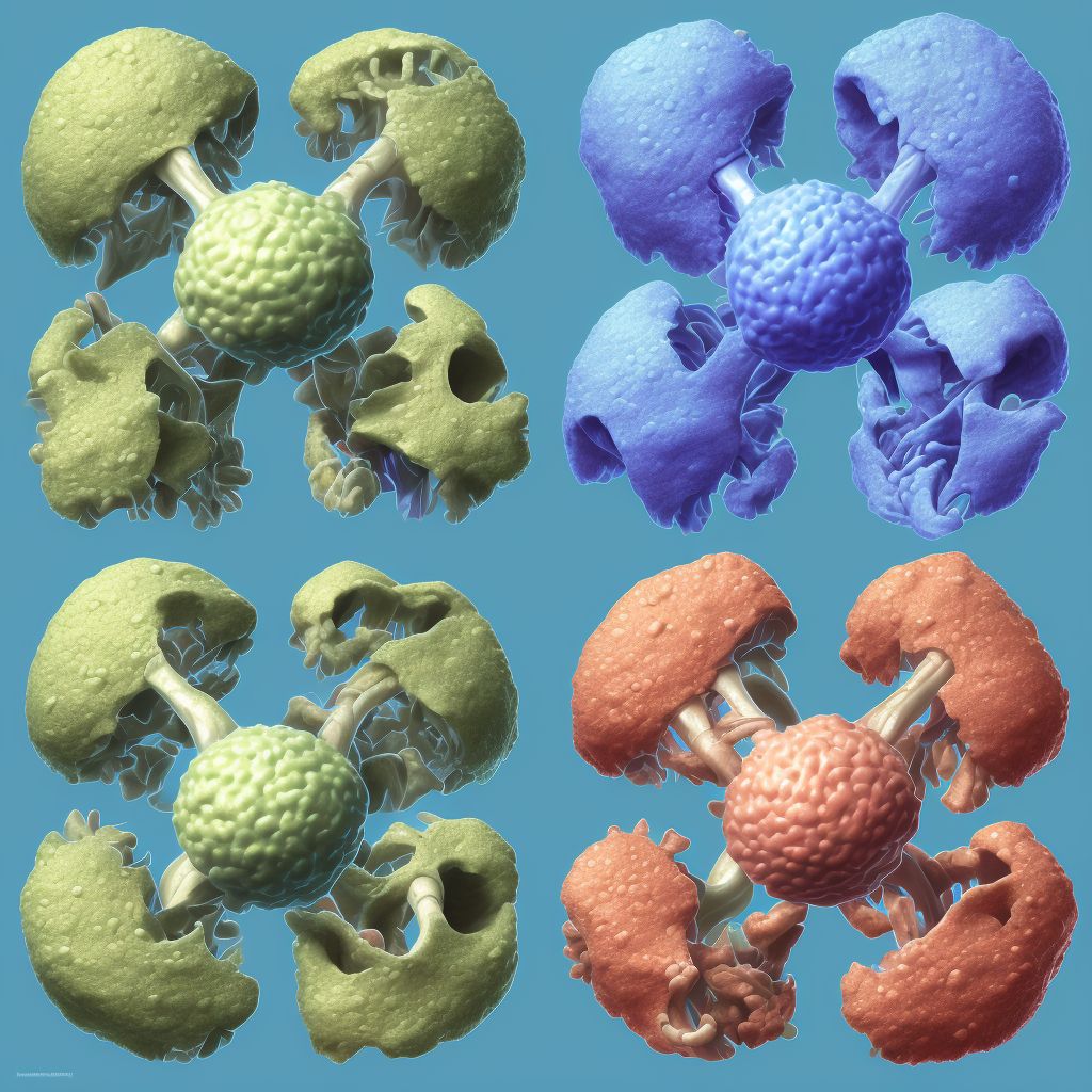 Benign neoplasm of short bones of right upper limb digital illustration