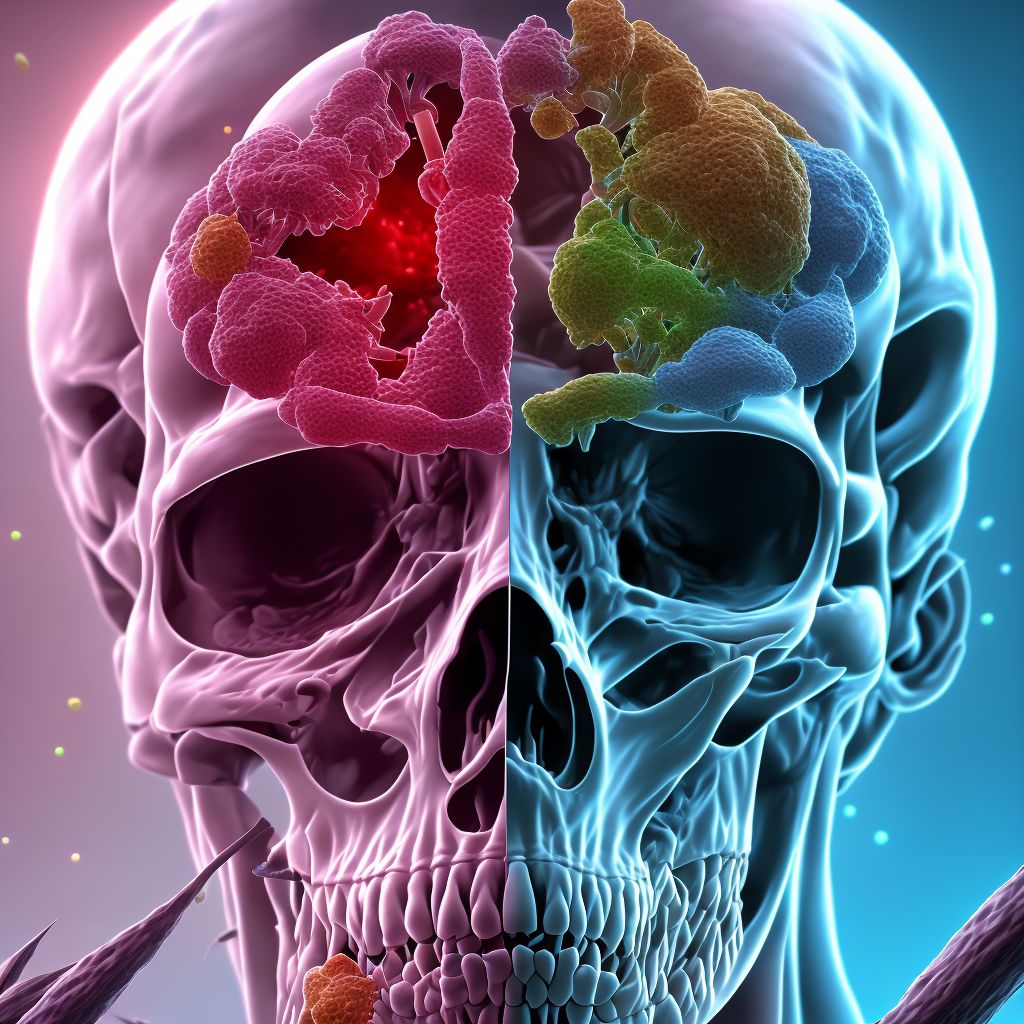 Benign neoplasm of short bones of left upper limb digital illustration