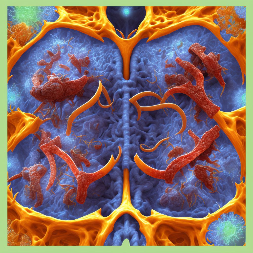 Benign neoplasm of ribs, sternum and clavicle digital illustration