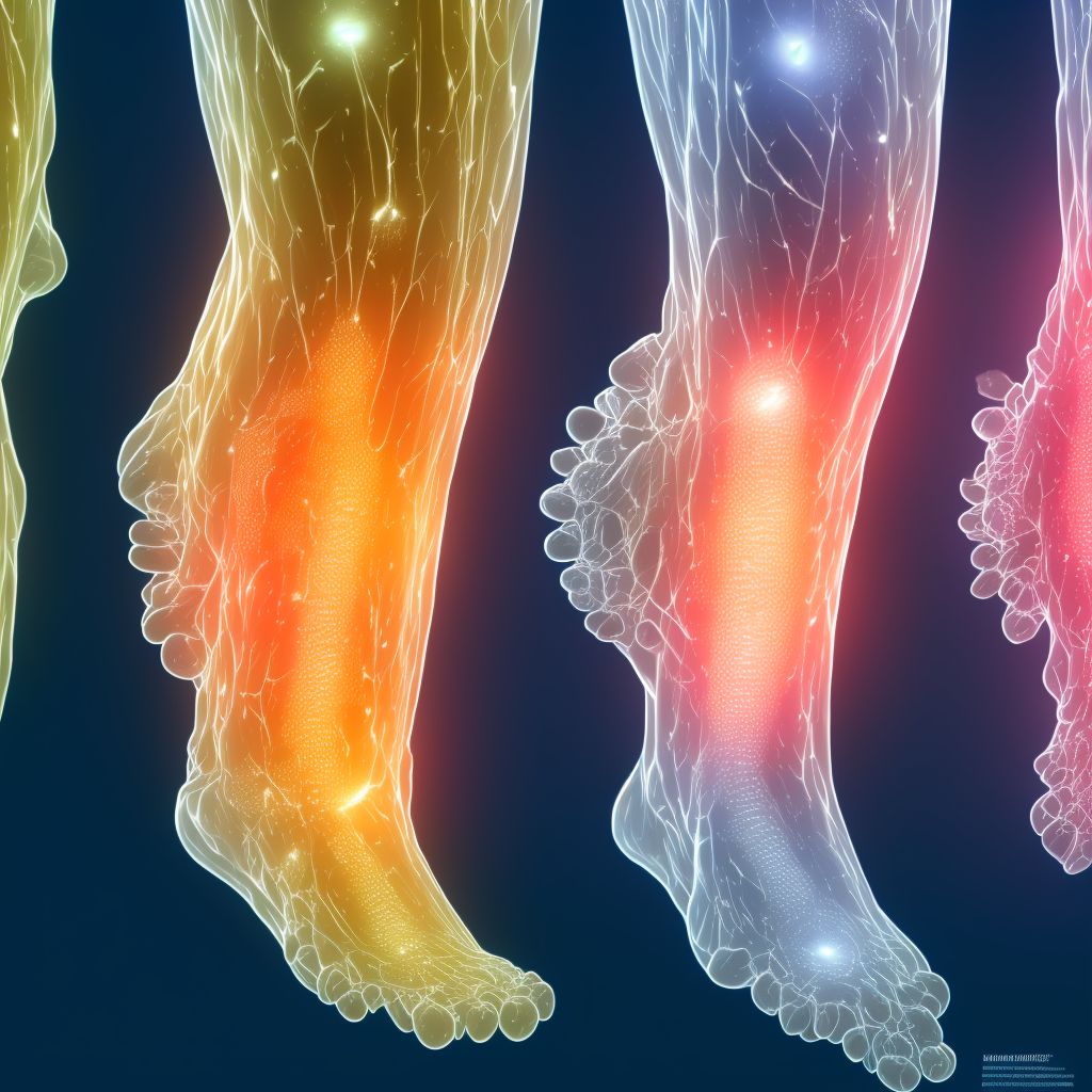 Melanocytic nevi of right lower limb, including hip digital illustration