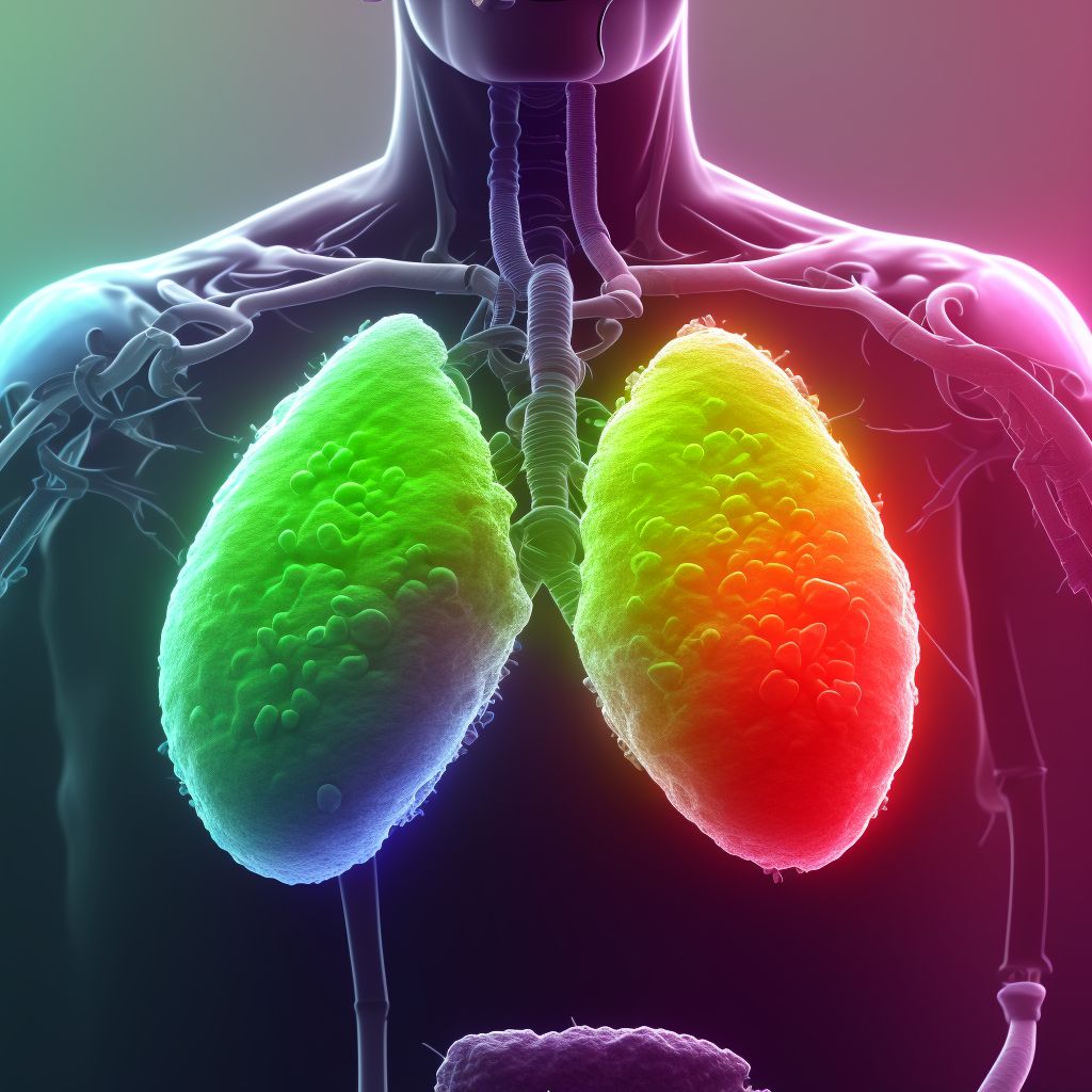 Neoplasm of uncertain behavior of respiratory organ, unspecified digital illustration