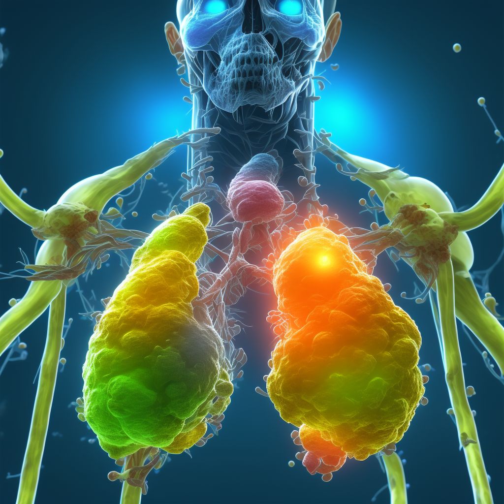 Neoplasm of uncertain behavior of right kidney digital illustration