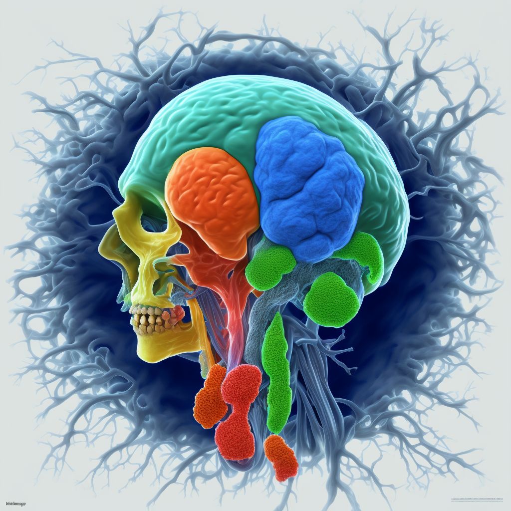 Neoplasm of uncertain behavior of cerebral meninges digital illustration