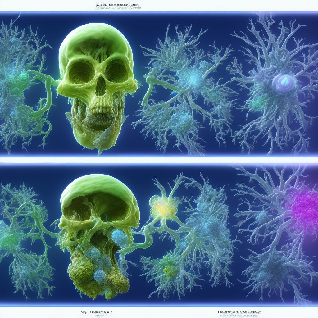 Neoplasm of uncertain behavior of cranial nerves digital illustration