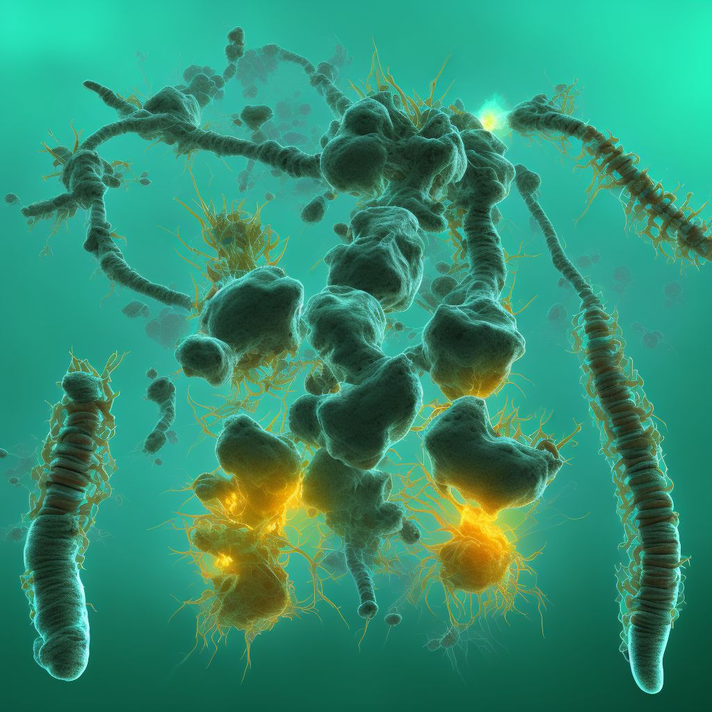 Neoplasm of uncertain behavior of spinal cord digital illustration