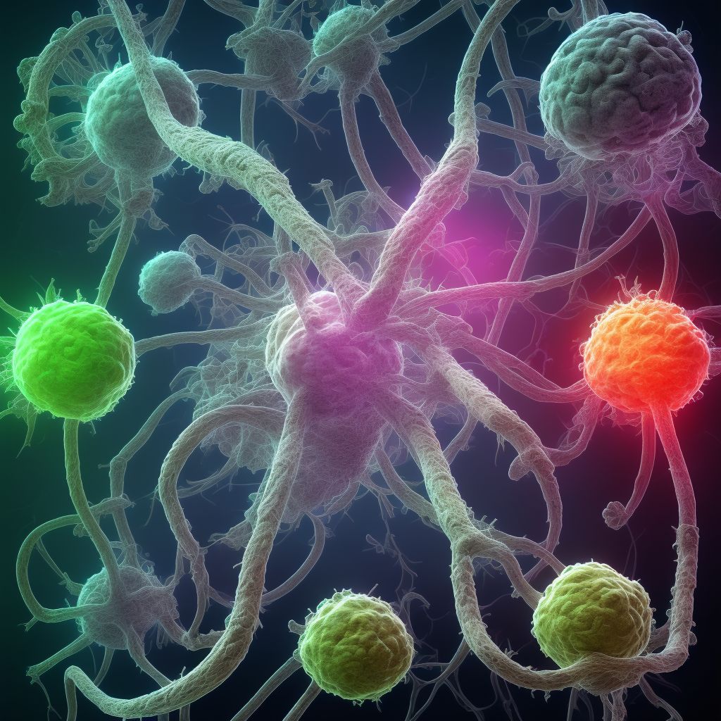 Neoplasm of uncertain behavior of other specified parts of central nervous system digital illustration