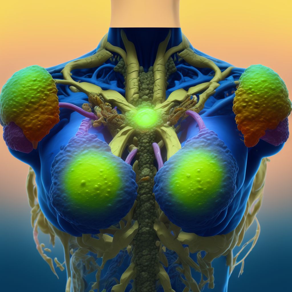 Neoplasm of uncertain behavior of right breast digital illustration