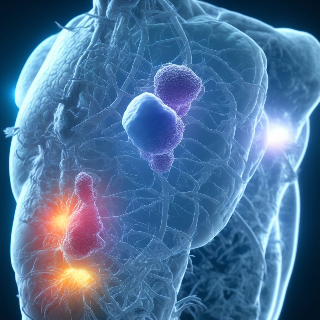 Accidental puncture and laceration of the spleen during a procedure on the spleen digital illustration