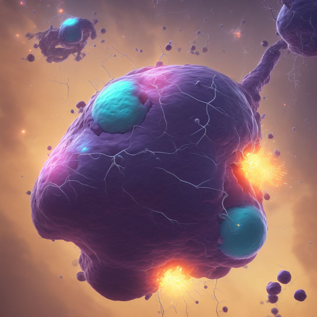 Postprocedural hemorrhage of the spleen following other procedure digital illustration