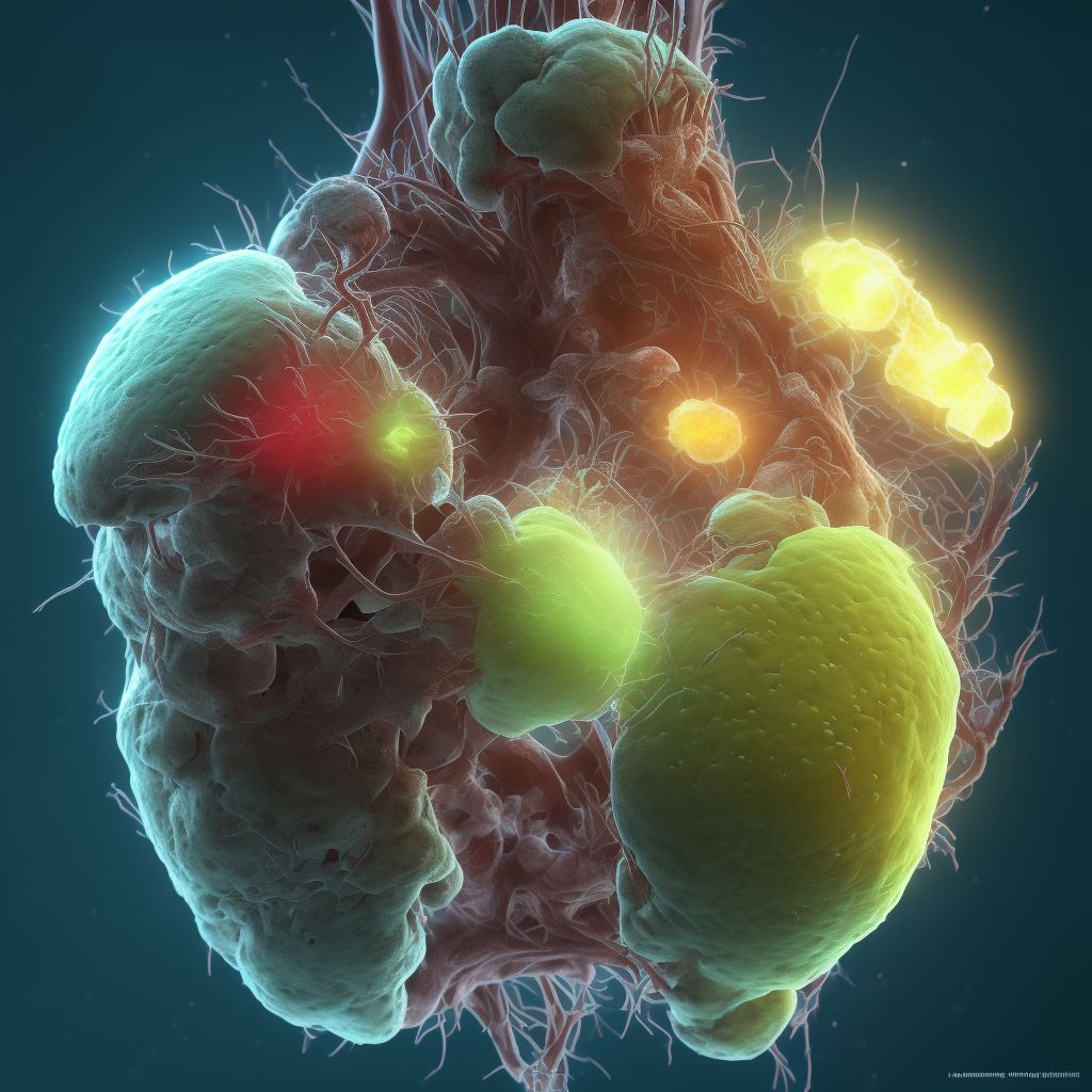 Postprocedural hematoma of the spleen following a procedure on the spleen digital illustration