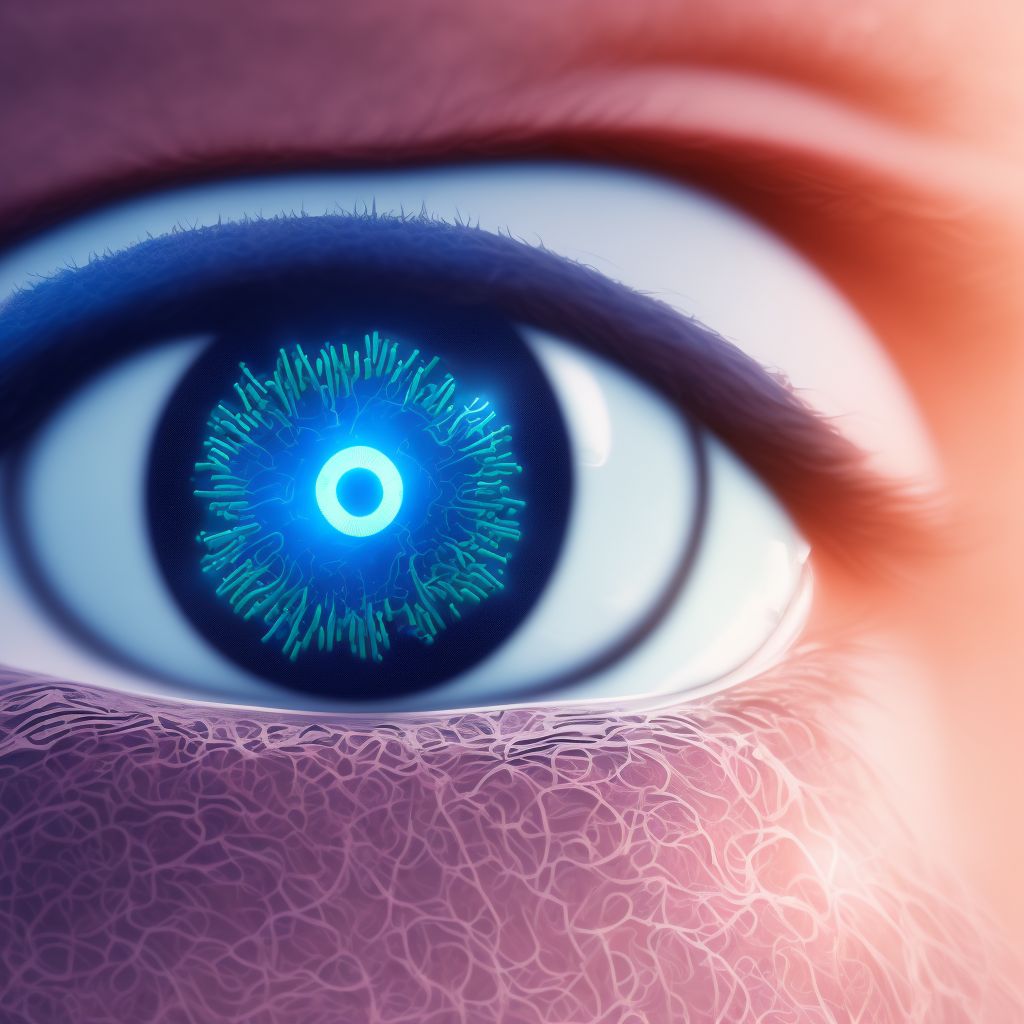 Diabetes mellitus due to underlying condition with mild nonproliferative diabetic retinopathy with macular edema, unspecified eye digital illustration