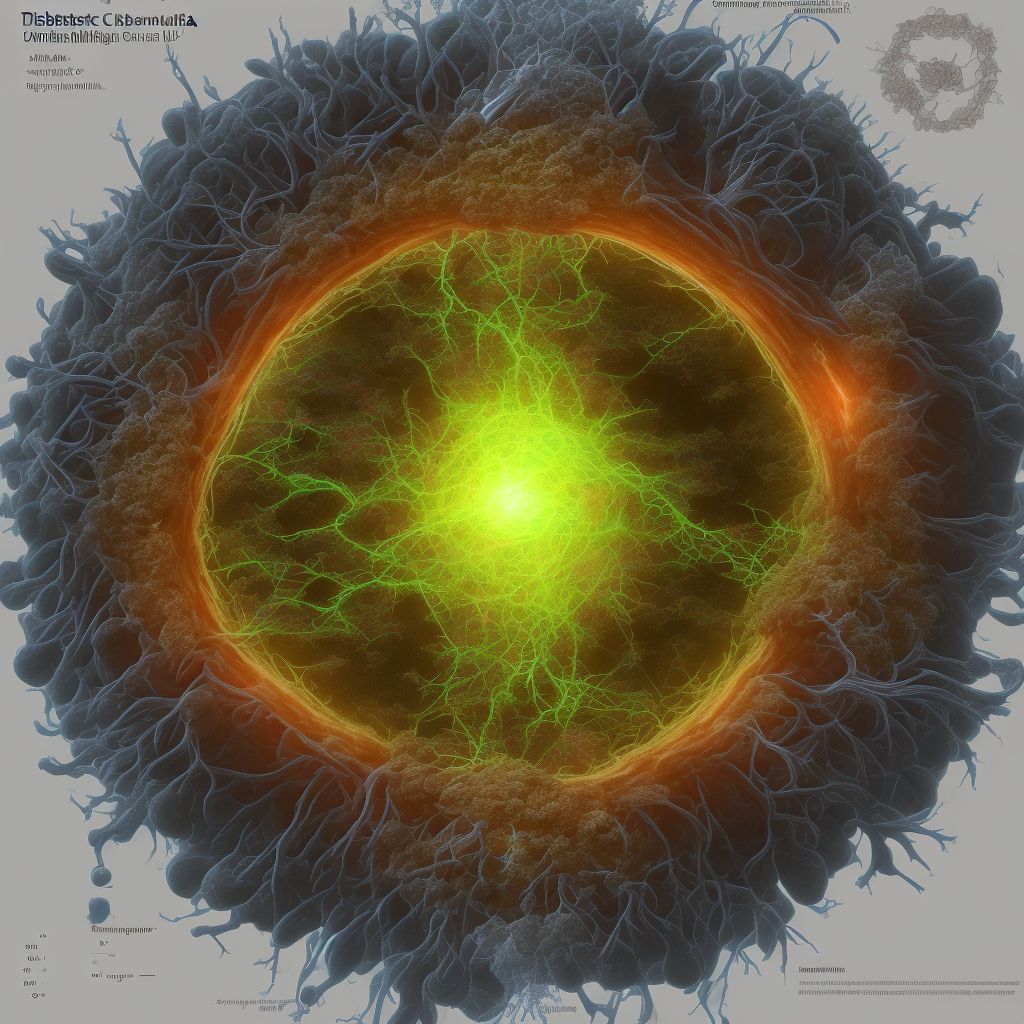 Diabetes mellitus due to underlying condition with severe nonproliferative diabetic retinopathy with macular edema, left eye digital illustration