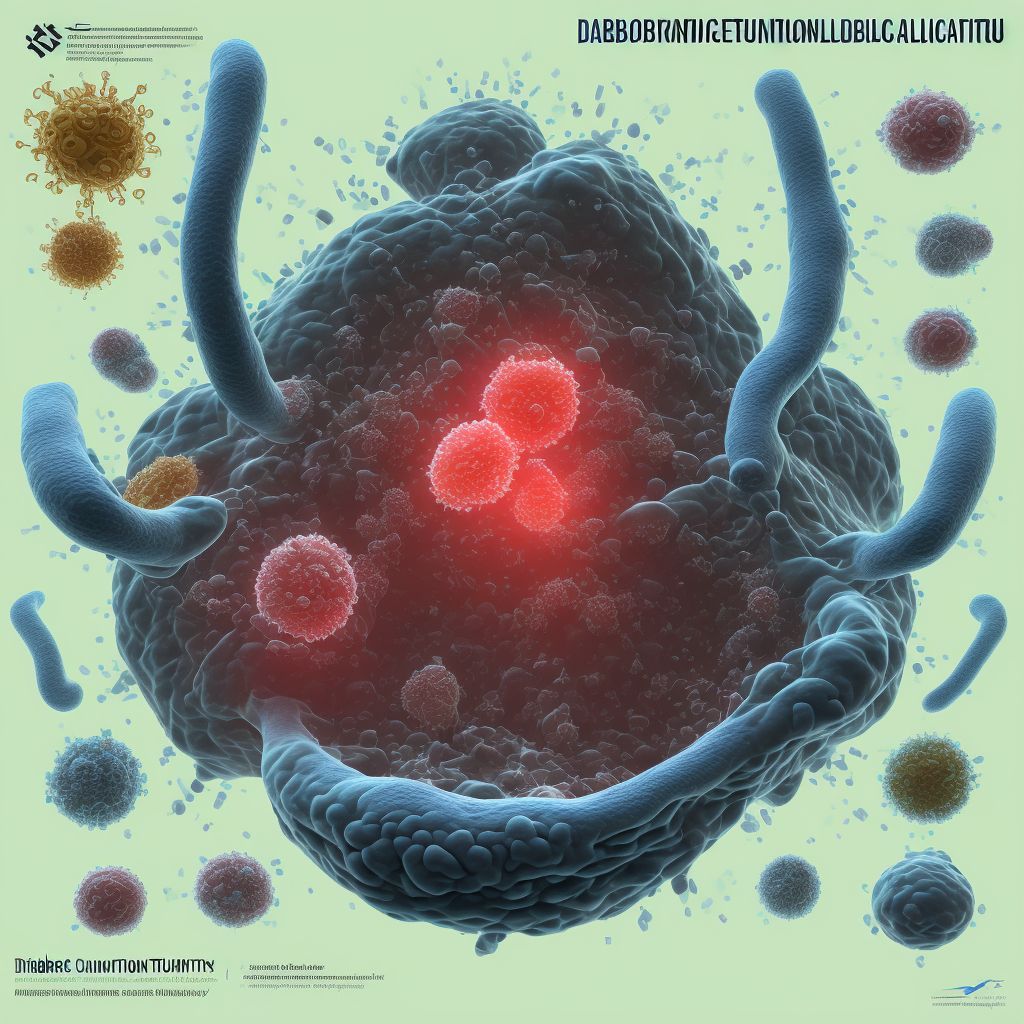 Diabetes mellitus due to underlying condition with diabetic autonomic (poly)neuropathy digital illustration