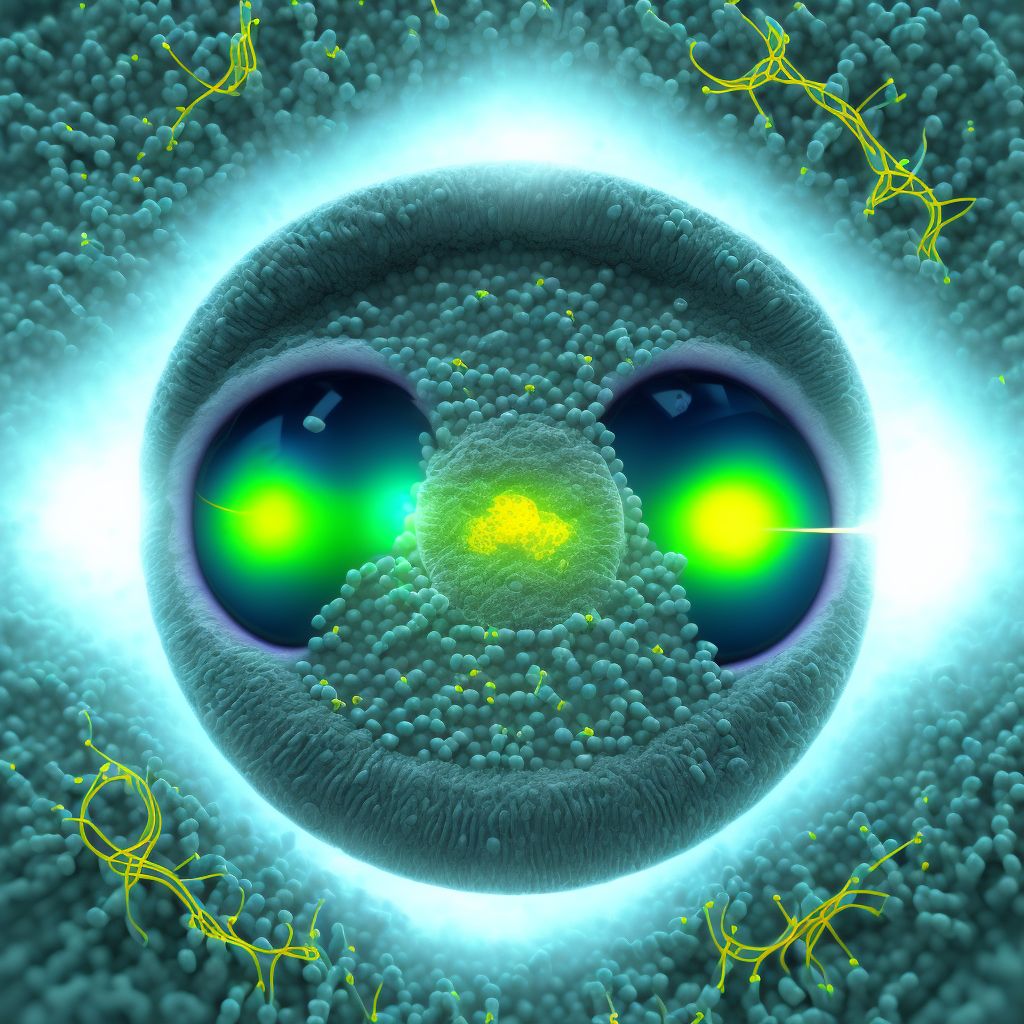 Drug or chemical induced diabetes mellitus with severe nonproliferative diabetic retinopathy with macular edema, right eye digital illustration