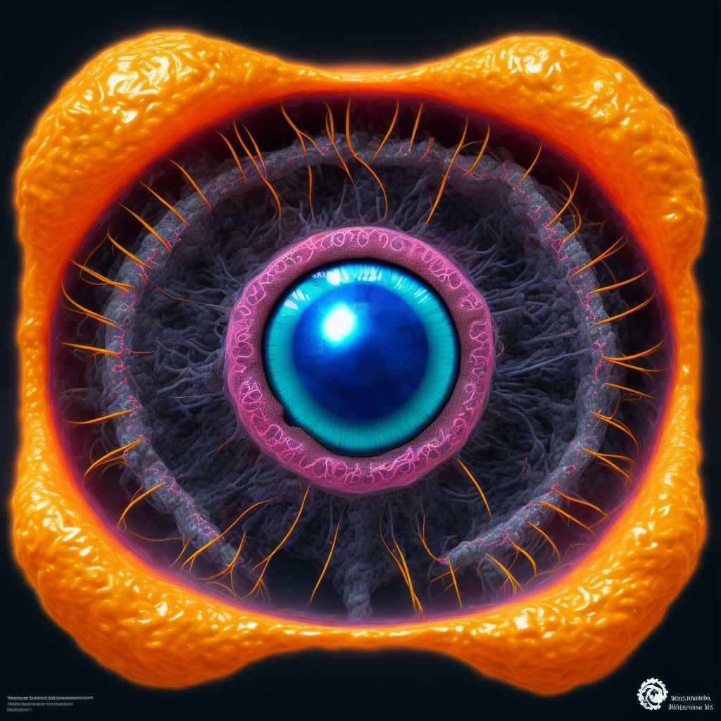 Drug or chemical induced diabetes mellitus with proliferative diabetic retinopathy with macular edema, unspecified eye digital illustration