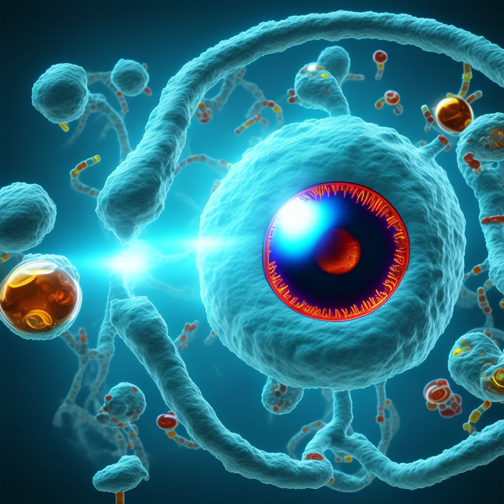 Drug or chemical induced diabetes mellitus with proliferative diabetic retinopathy without macular edema, unspecified eye digital illustration