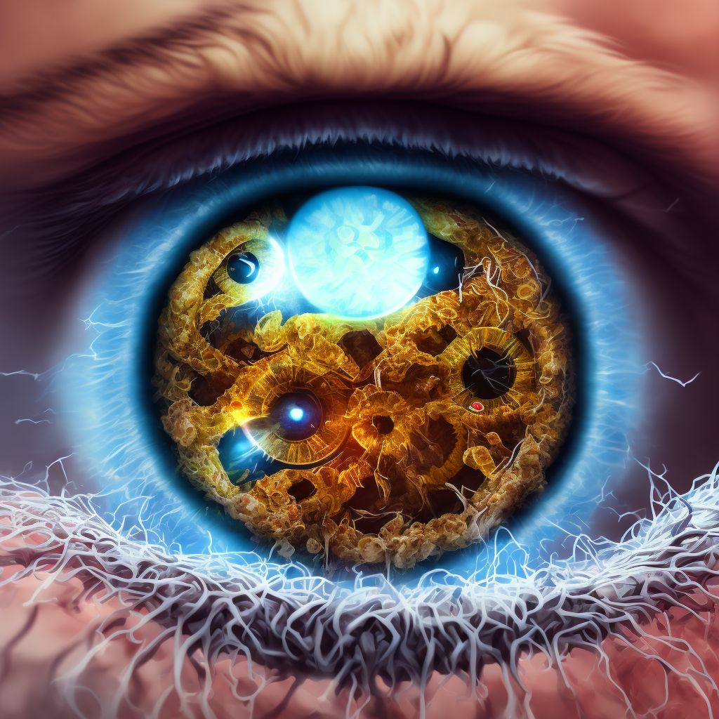 Drug or chemical induced diabetes mellitus with diabetic cataract digital illustration