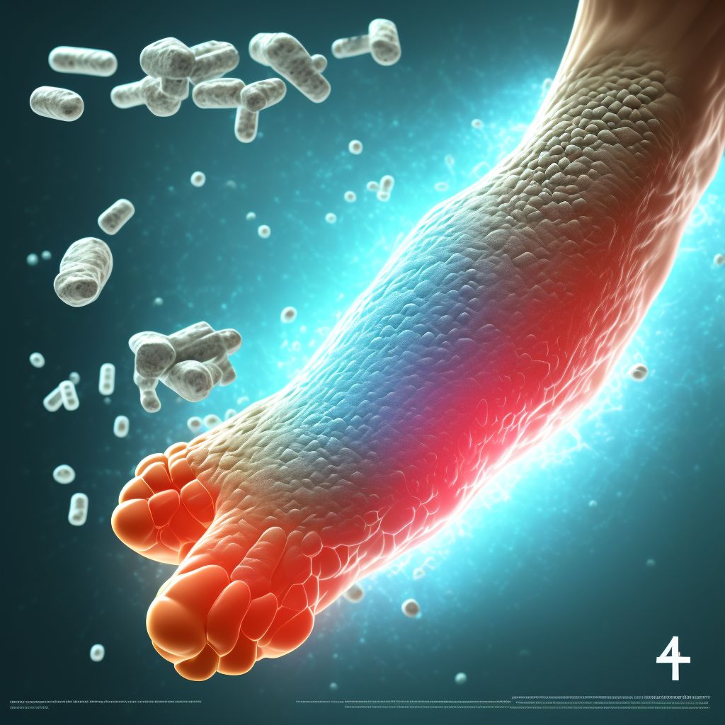 Drug or chemical induced diabetes mellitus with foot ulcer digital illustration