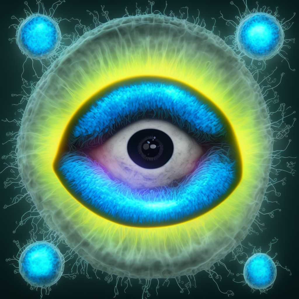 Type 1 diabetes mellitus with severe nonproliferative diabetic retinopathy with macular edema, unspecified eye digital illustration
