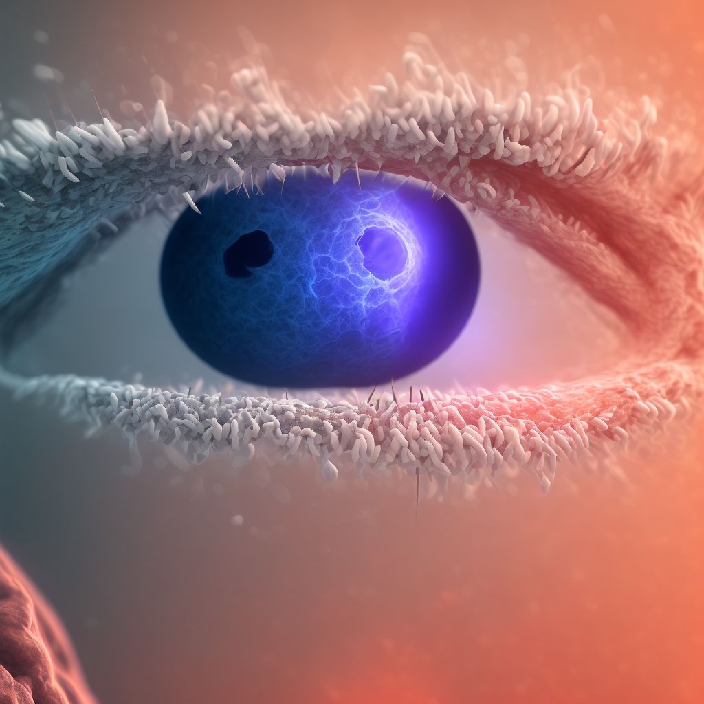 Type 1 diabetes mellitus with severe nonproliferative diabetic retinopathy without macular edema                                                                                                                                                                 digital illustration