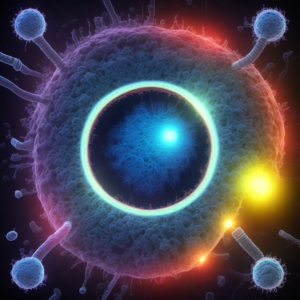 Type 1 diabetes mellitus with proliferative diabetic retinopathy with traction retinal detachment involving the macula, right eye digital illustration