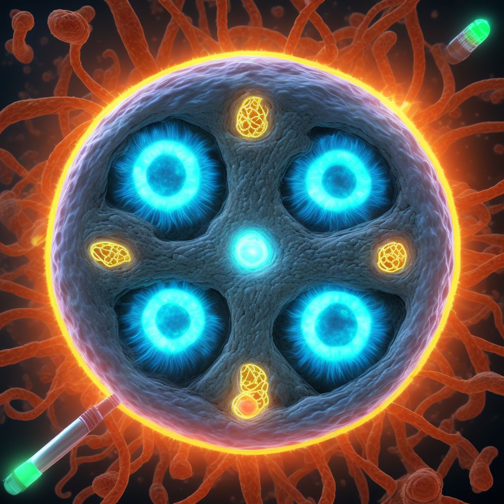 Type 1 diabetes mellitus with proliferative diabetic retinopathy with traction retinal detachment involving the macula, bilateral digital illustration