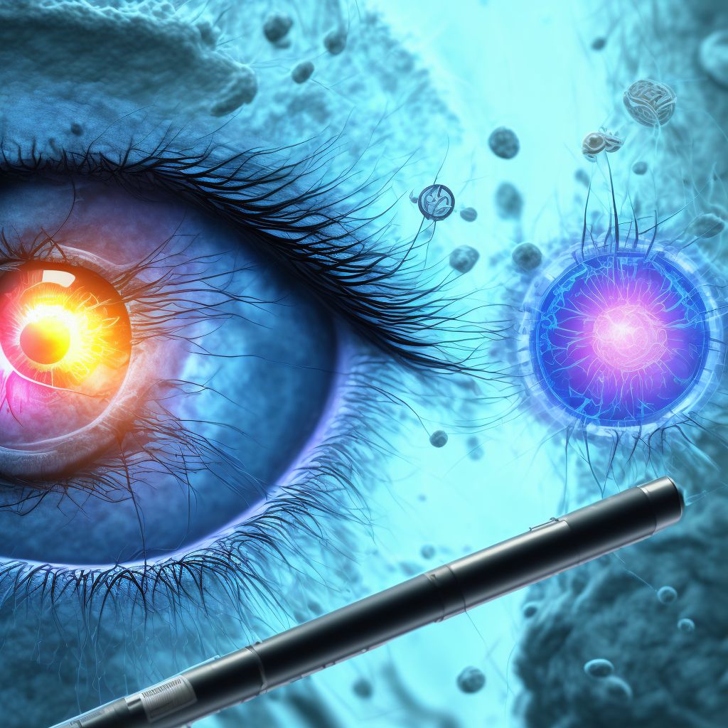 Type 2 diabetes mellitus with mild nonproliferative diabetic retinopathy with macular edema, left eye digital illustration