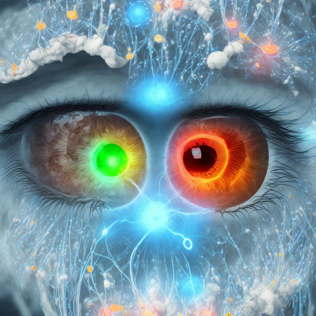 Type 2 diabetes mellitus with moderate nonproliferative diabetic retinopathy without macular edema, left eye digital illustration