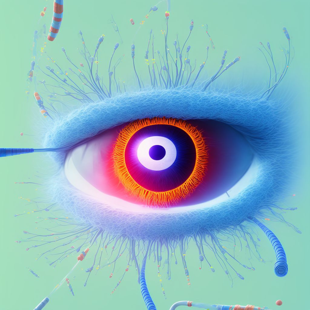 Type 2 diabetes mellitus with proliferative diabetic retinopathy with traction retinal detachment involving the macula, bilateral digital illustration