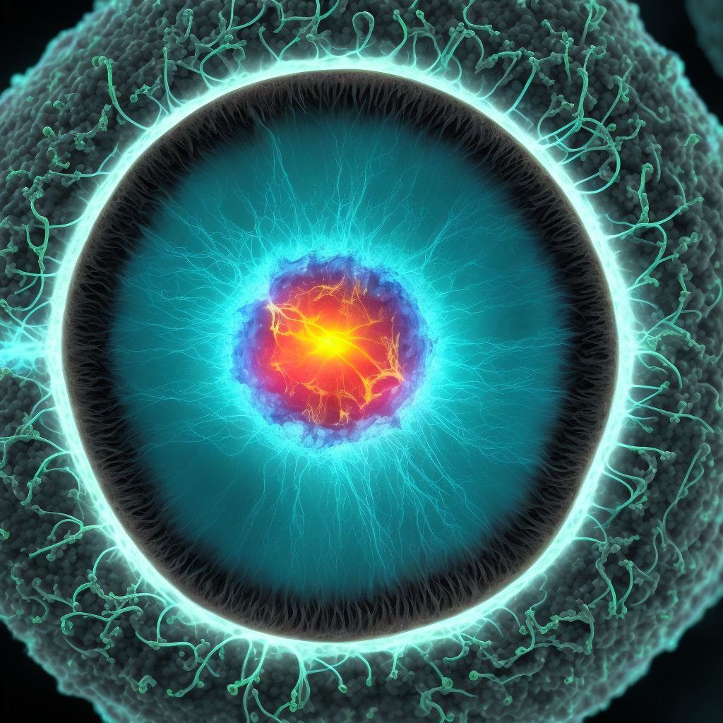 Type 2 diabetes mellitus with proliferative diabetic retinopathy with traction retinal detachment not involving the macula, left eye digital illustration