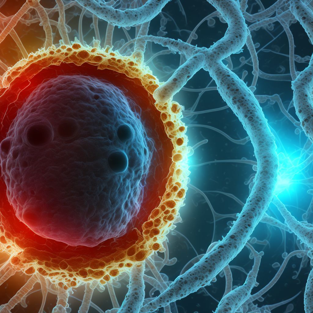 Type 2 diabetes mellitus with proliferative diabetic retinopathy with traction retinal detachment not involving the macula, unspecified eye digital illustration