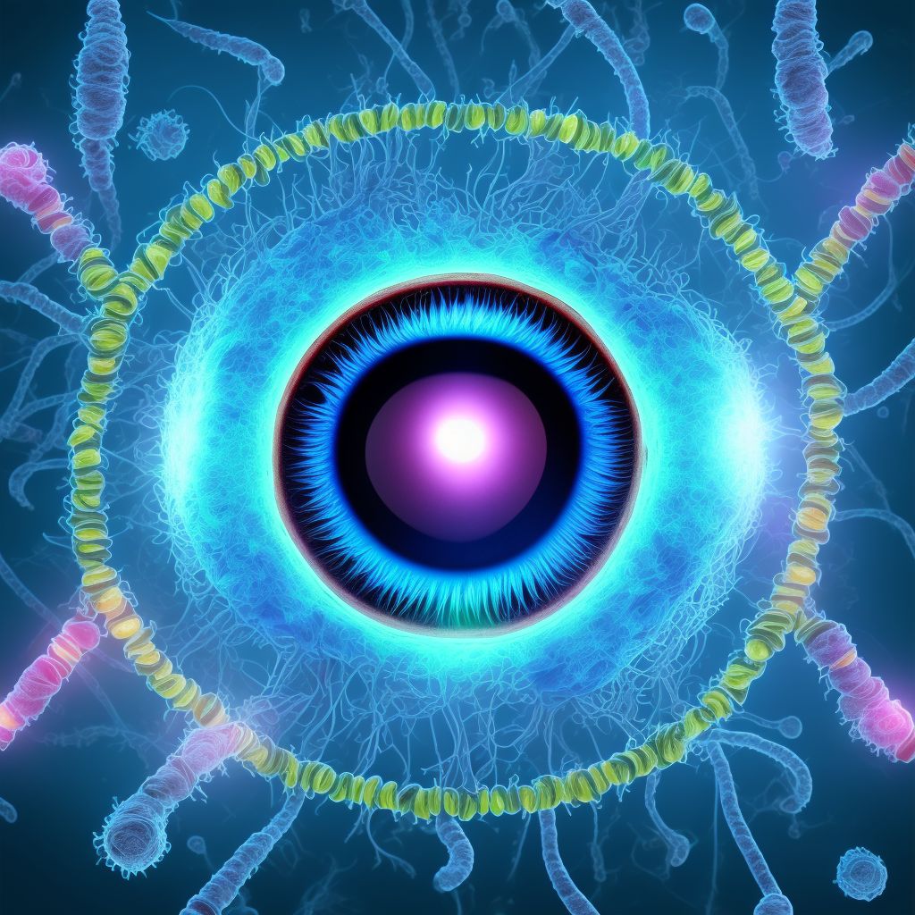 Type 2 diabetes mellitus with proliferative diabetic retinopathy with combined traction retinal detachment and rhegmatogenous retinal detachment, left eye digital illustration