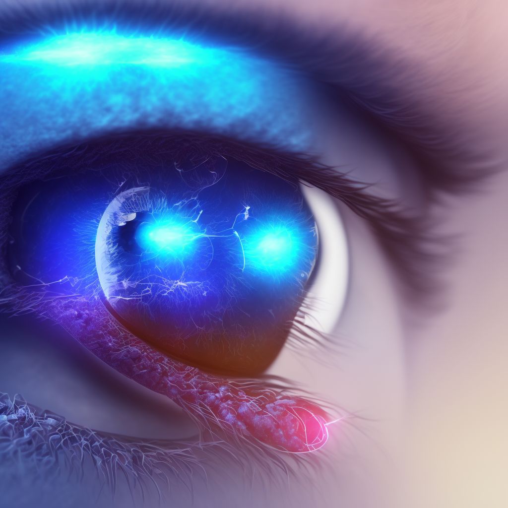 Other specified diabetes mellitus with severe nonproliferative diabetic retinopathy with macular edema, left eye digital illustration