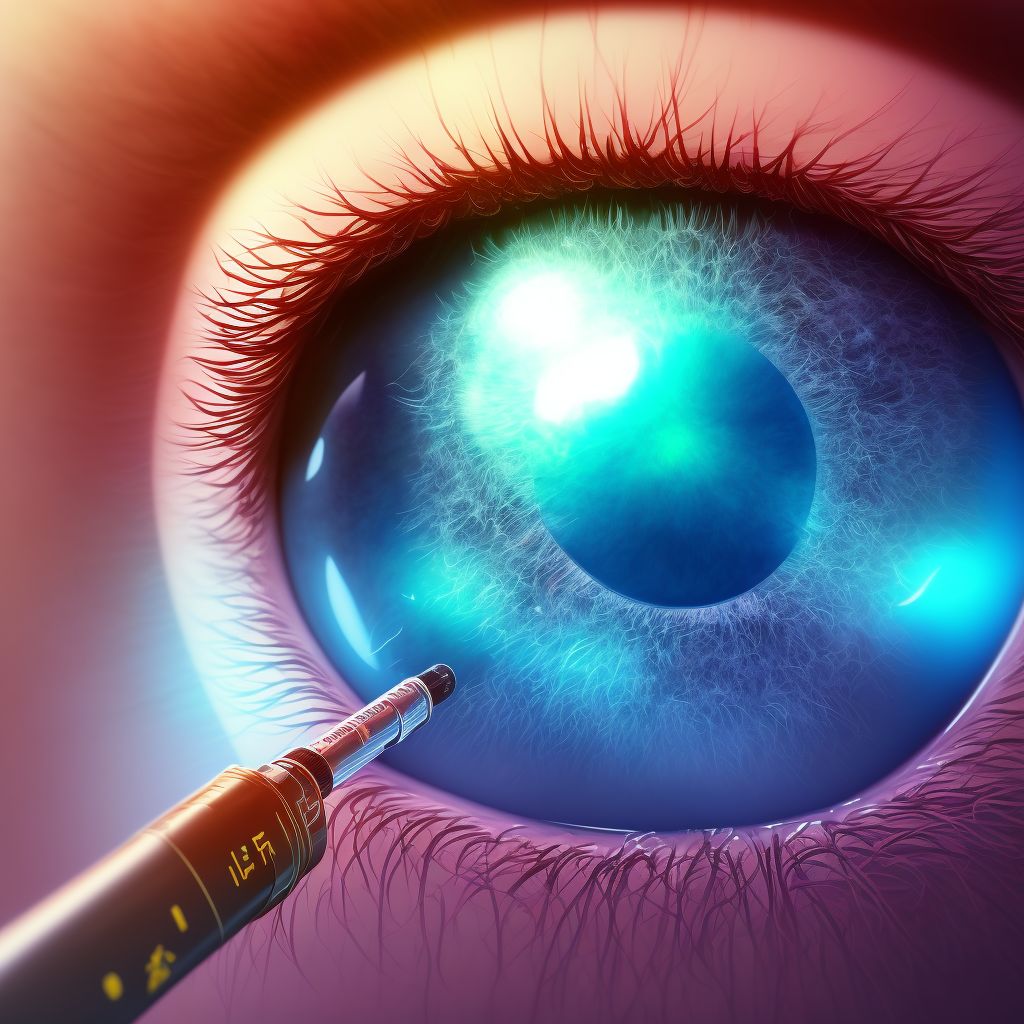 Other specified diabetes mellitus with severe nonproliferative diabetic retinopathy without macular edema, right eye digital illustration