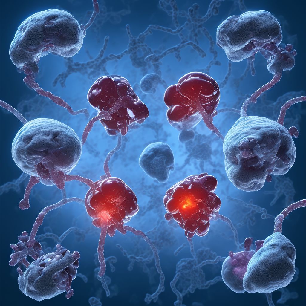 Intraoperative hemorrhage and hematoma of an endocrine system organ or structure complicating other procedure digital illustration