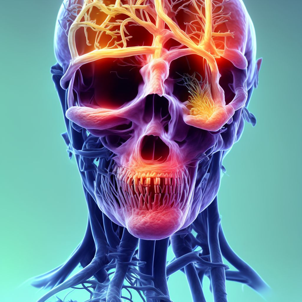 Vascular dementia, severe, with agitation digital illustration